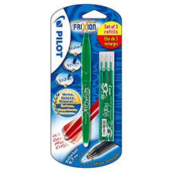 Pilot Frixion Ball Pen + 0,7mm 3 Set Blister - Groen - 24Papershop