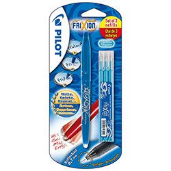 Pilot Frixion Ball Pen + 0,7mm 3 Set Blister - Lichtblauw - 24Papershop