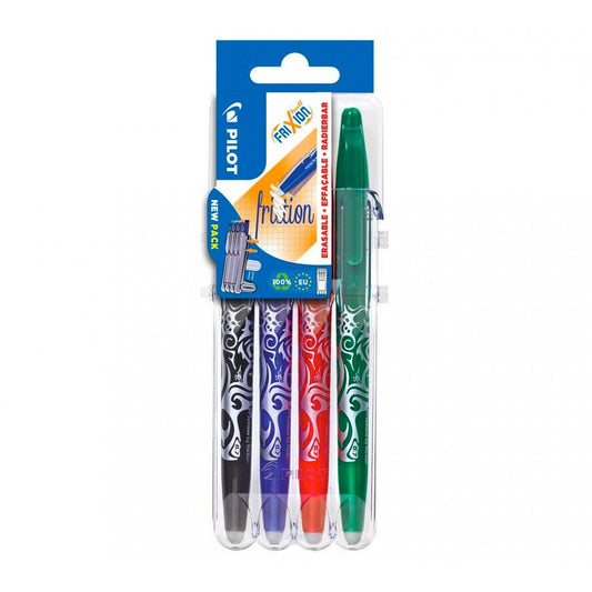 Pilot Frixion Ball Set2Go - 4 stuks [Blauw - Zwart - Rood - Groen] - 24Papershop