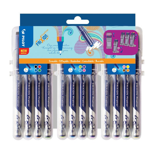 Pilot Frixion Fineliner Marker Pen - Set van 12 - 24Papershop