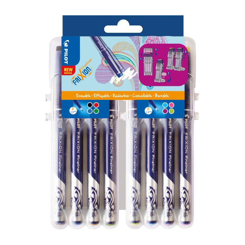 Pilot Frixion Fineliner Marker Pen - Set van 8 - 24Papershop