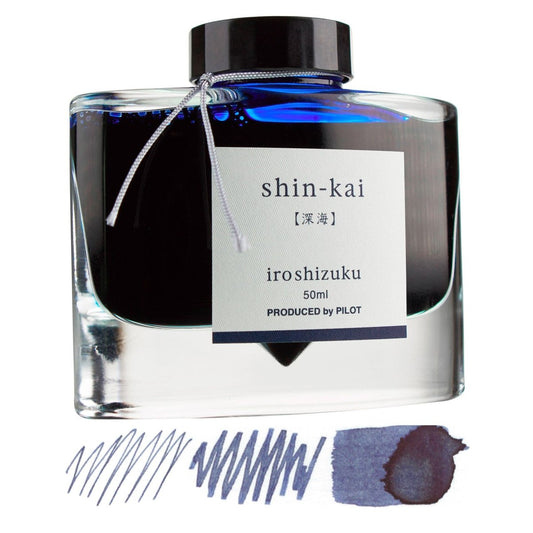 Pilot Iroshizuku Inkt 50ml Shin - Kai (Blauw Zwart) - 24Papershop