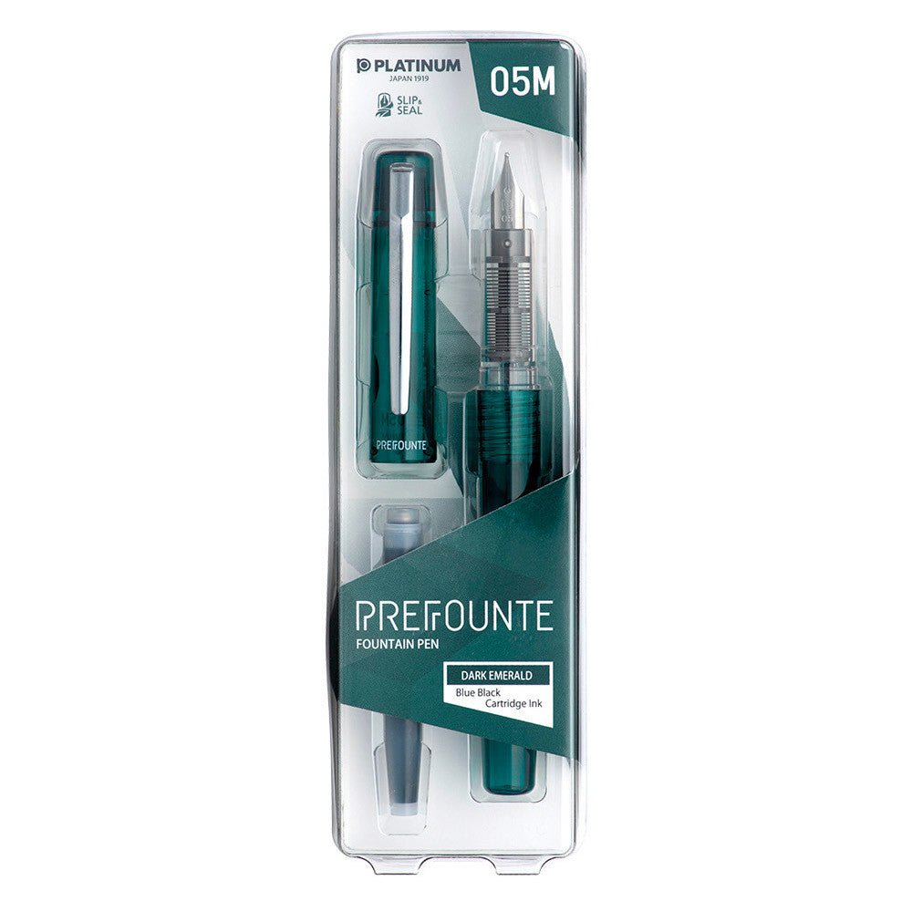 Platinum Prefounte Vulpen Dark Emerald - Medium - 24Papershop