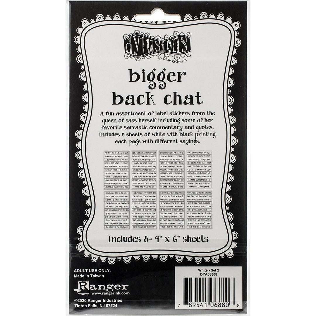 Ranger Dylusions Bigger Back Chat Stickers White Set 2 - 8 sheets - 24Papershop
