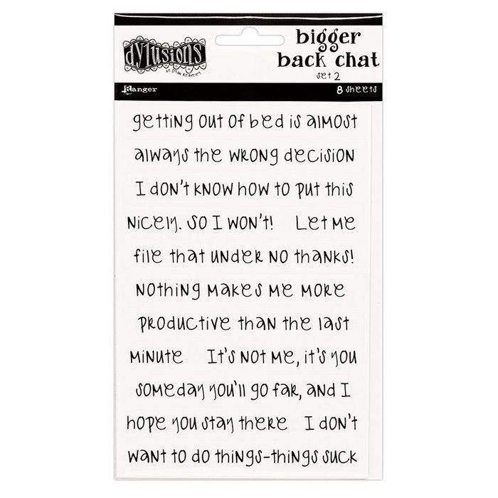 Ranger Dylusions Bigger Back Chat Stickers White Set 2 - 8 sheets - 24Papershop