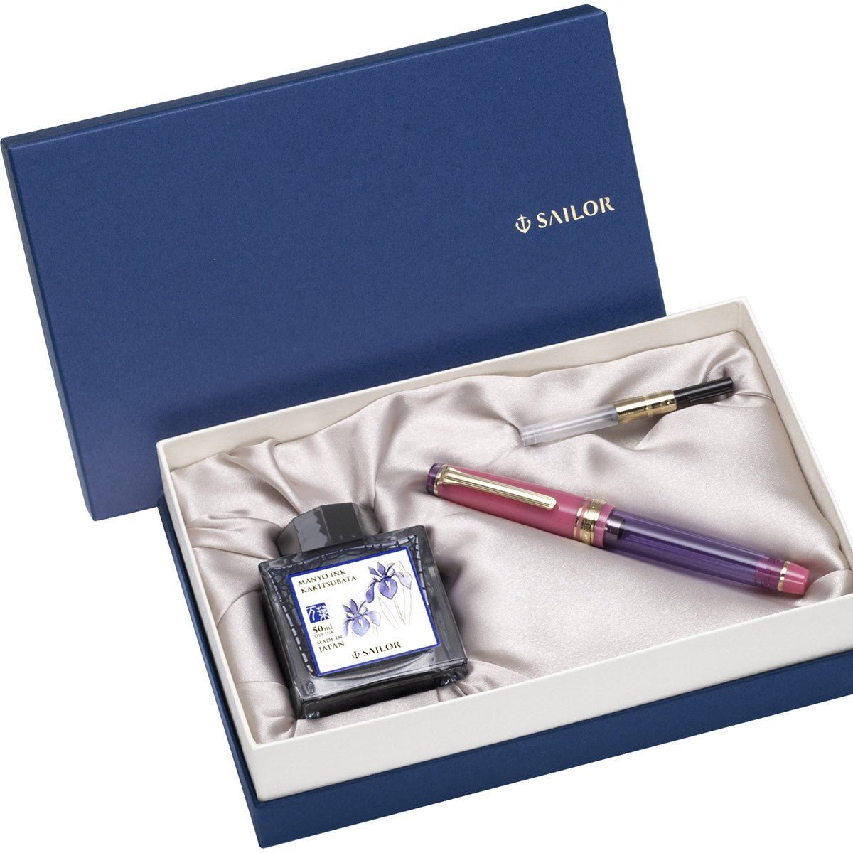 Sailor Fountain Pen Pro Gear Slim Manyo CT Set - Violet Fine - 24Papershop