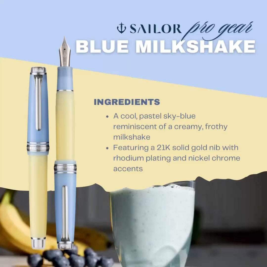 Sailor Fountain Pen Pro Gear Smoothie II Blue Milkshake - Medium - 24Papershop