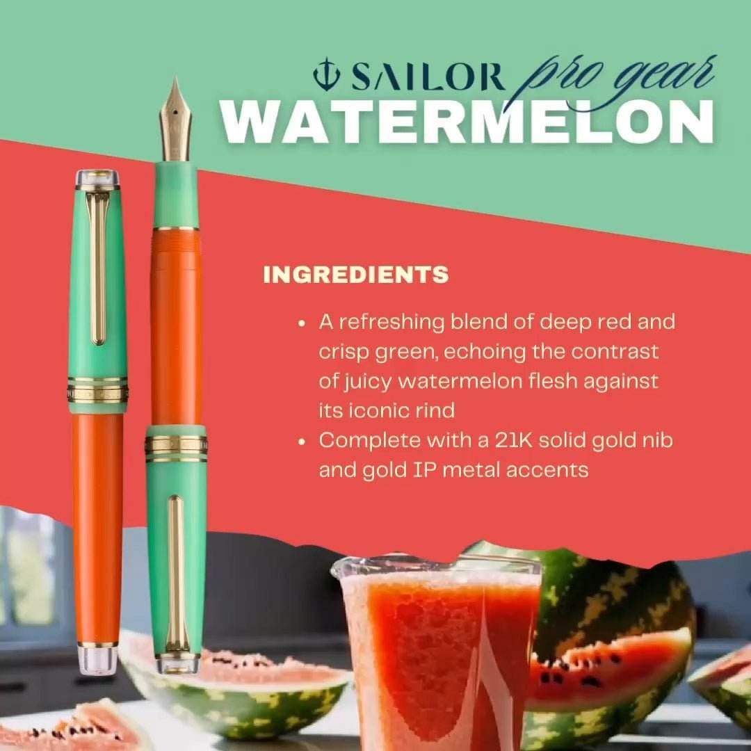 Sailor Fountain Pen Pro Gear Smoothie II Watermelon - Fine - 24Papershop