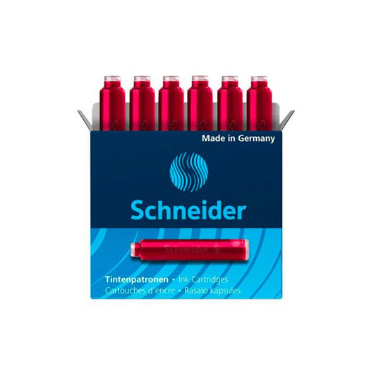 Schneider Vulpen Inktpatroon - Per 6 stuks - Rood - 24Papershop