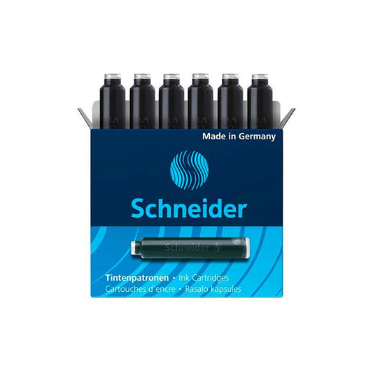 Schneider Vulpen Inktpatroon - Per 6 stuks - Zwart - 24Papershop