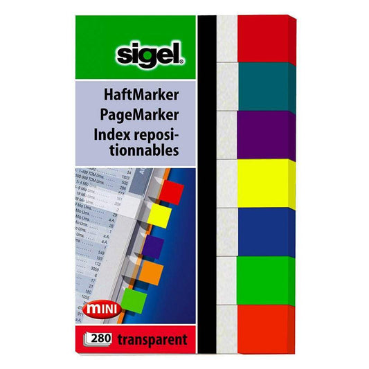 Sigel Page Marker Transparent 7 Kleuren - 24Papershop