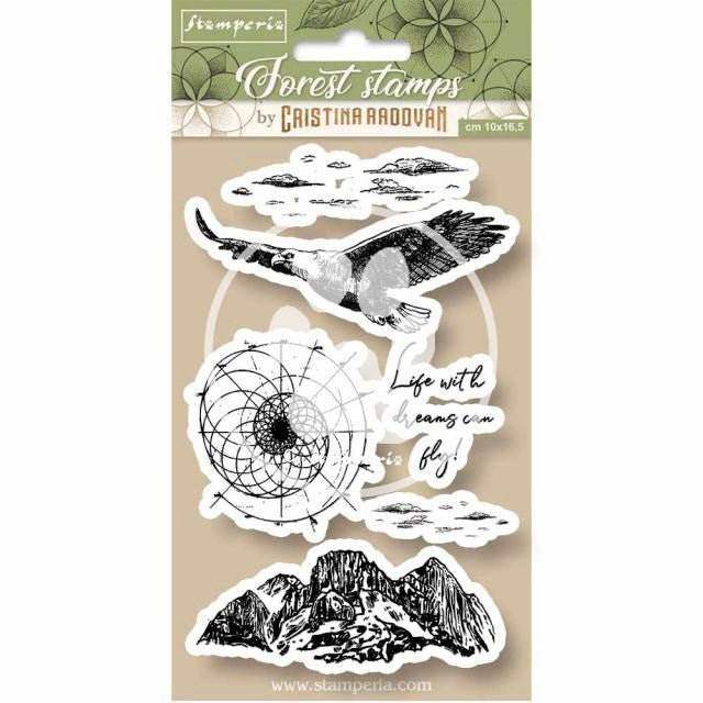 Stamperia HD Natural Rubber Stamp - Forest Eagle - 24Papershop