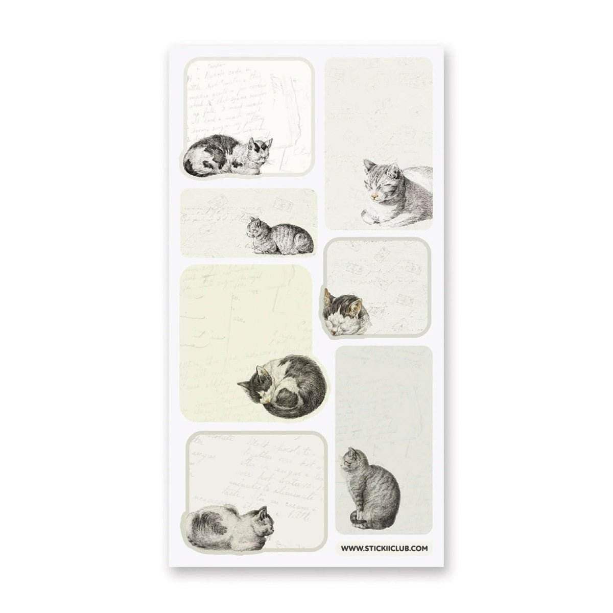 Stickii Sticker Vintage Cat Labels - 24Papershop