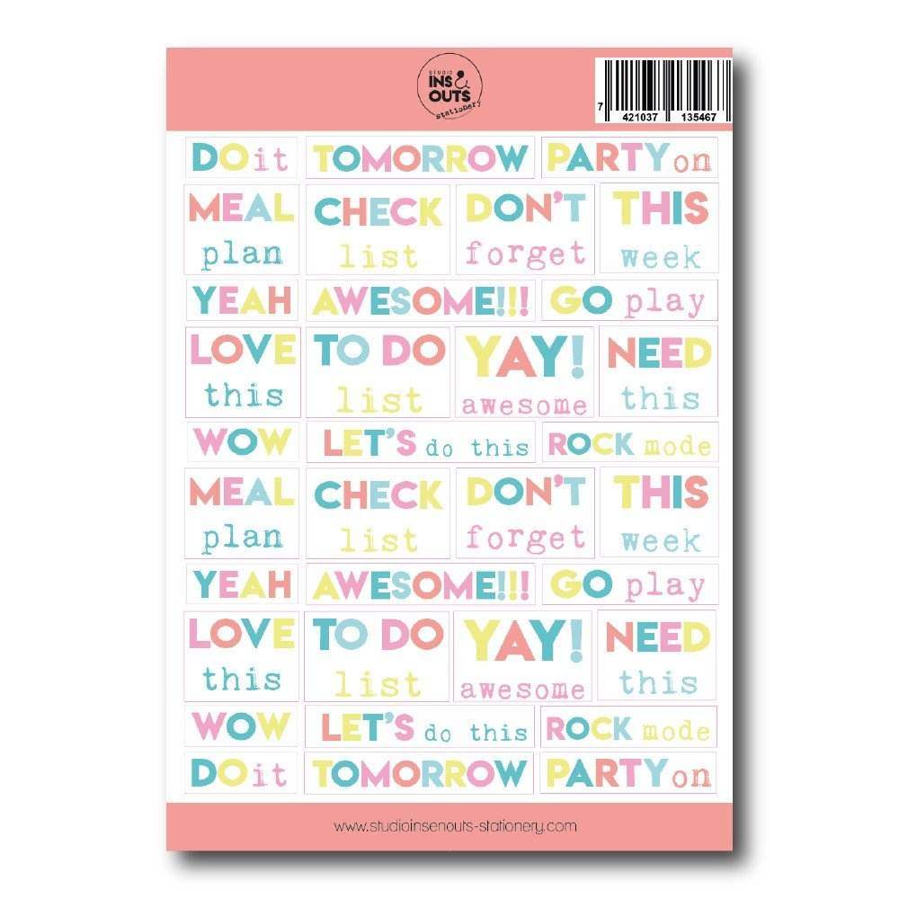 Studio Ins en Outs Stickervel - Quotes - 24Papershop