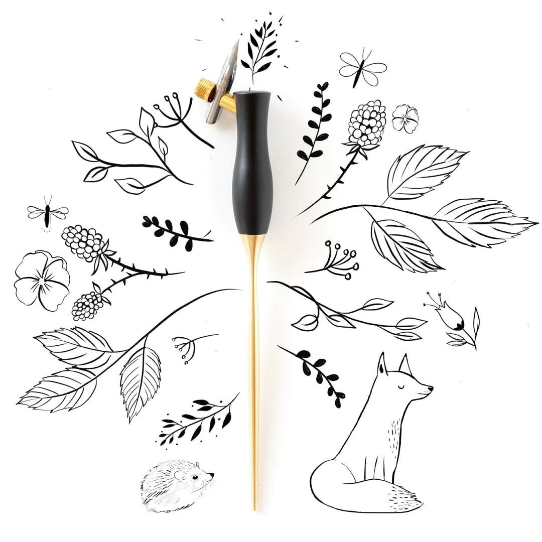 Tom's Studio Bloom Oblique Calligraphy Pen - Black - 24Papershop