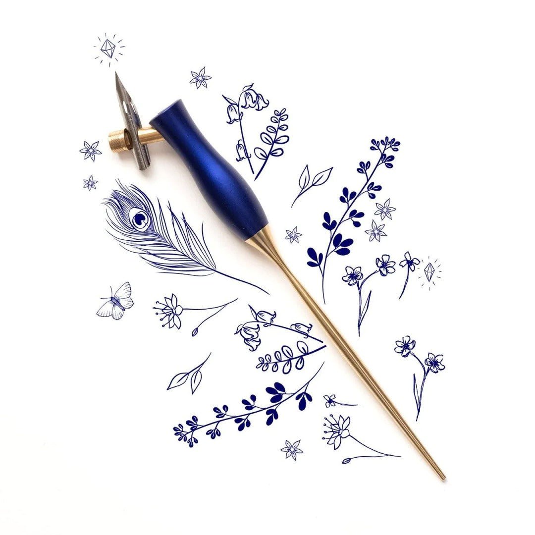 Tom's Studio Bloom Oblique Calligraphy Pen - Bluebell - 24Papershop