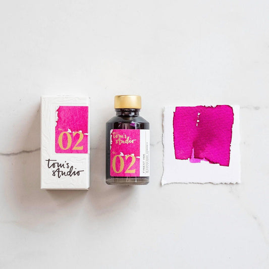 Tom's Studio Fountain Pen Inkt 50ml - 02 - Raspberry Sorbet - 24Papershop