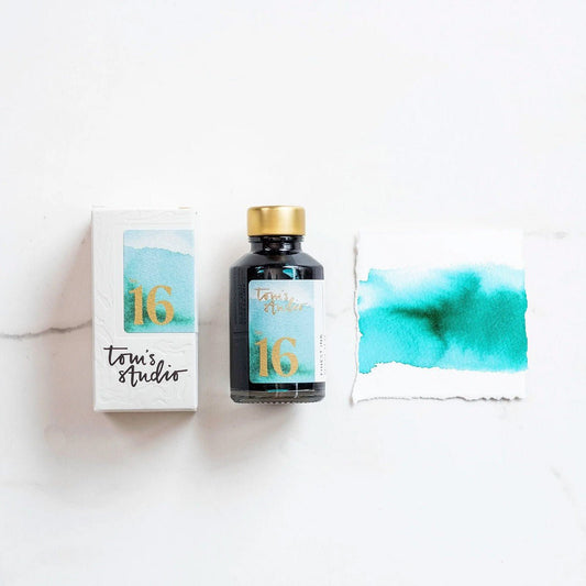 Tom's Studio Fountain Pen Inkt 50ml - 16 - Sunny Teal - 24Papershop