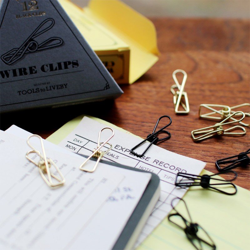 Tools to Liveby Wire Clips - Gold - 24Papershop