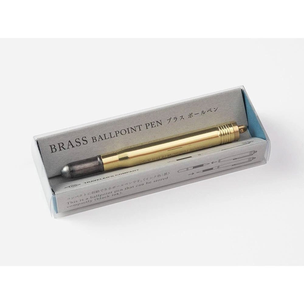 TRAVELER'S - Brass Ballpoint Pen Solid Brass - 24Papershop