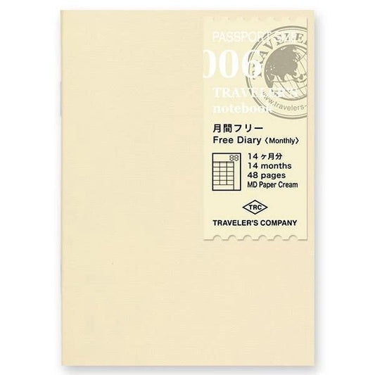 TRAVELER'S Refill Passport Size 006 - Free Monthly Diary - 24Papershop