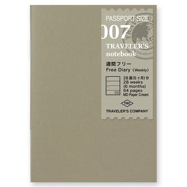 TRAVELER'S Refill Passport Size 007 - Free Weekly Diary - 24Papershop