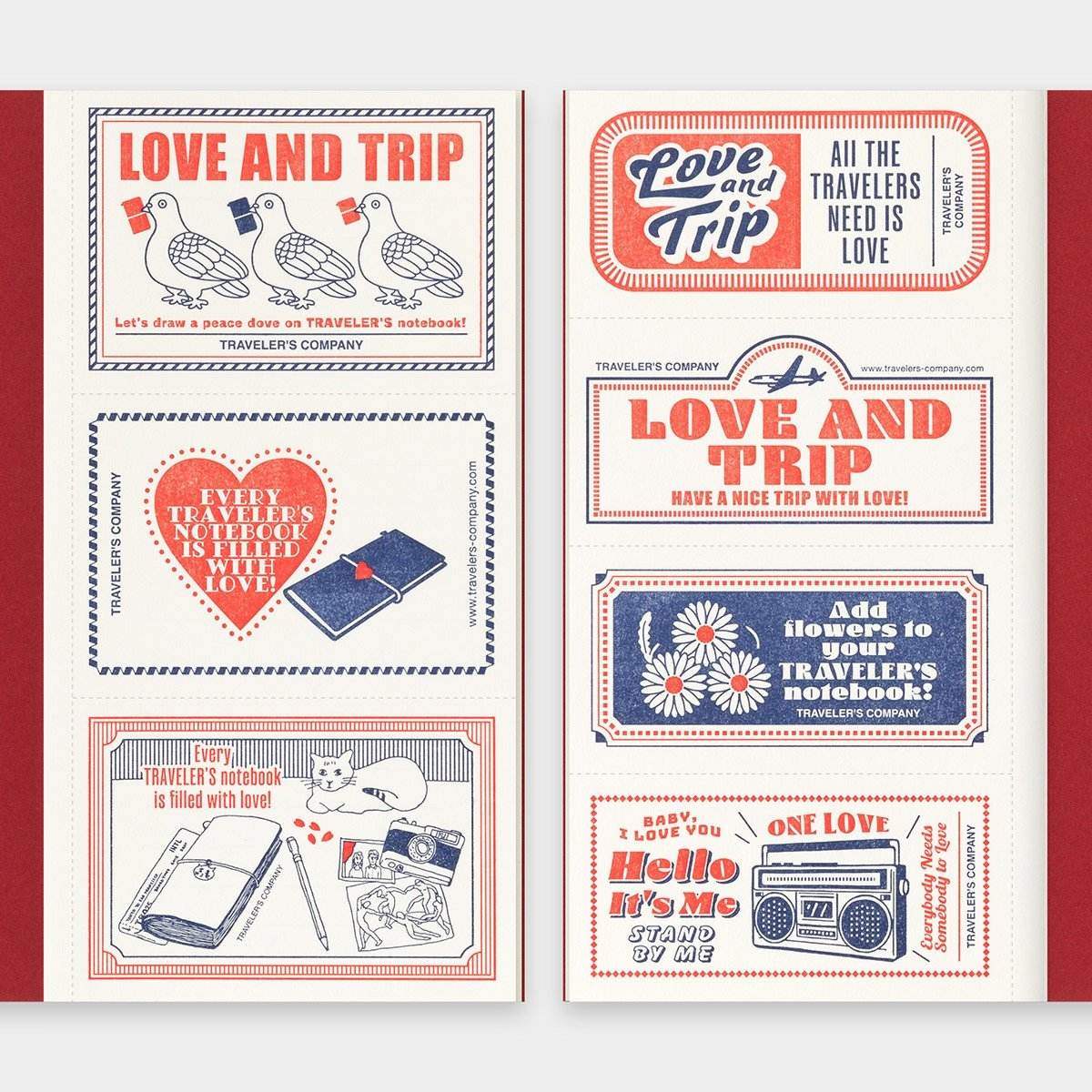 TRAVELER'S Refill Regular Size 003 Love & Trip - Blank - 24Papershop