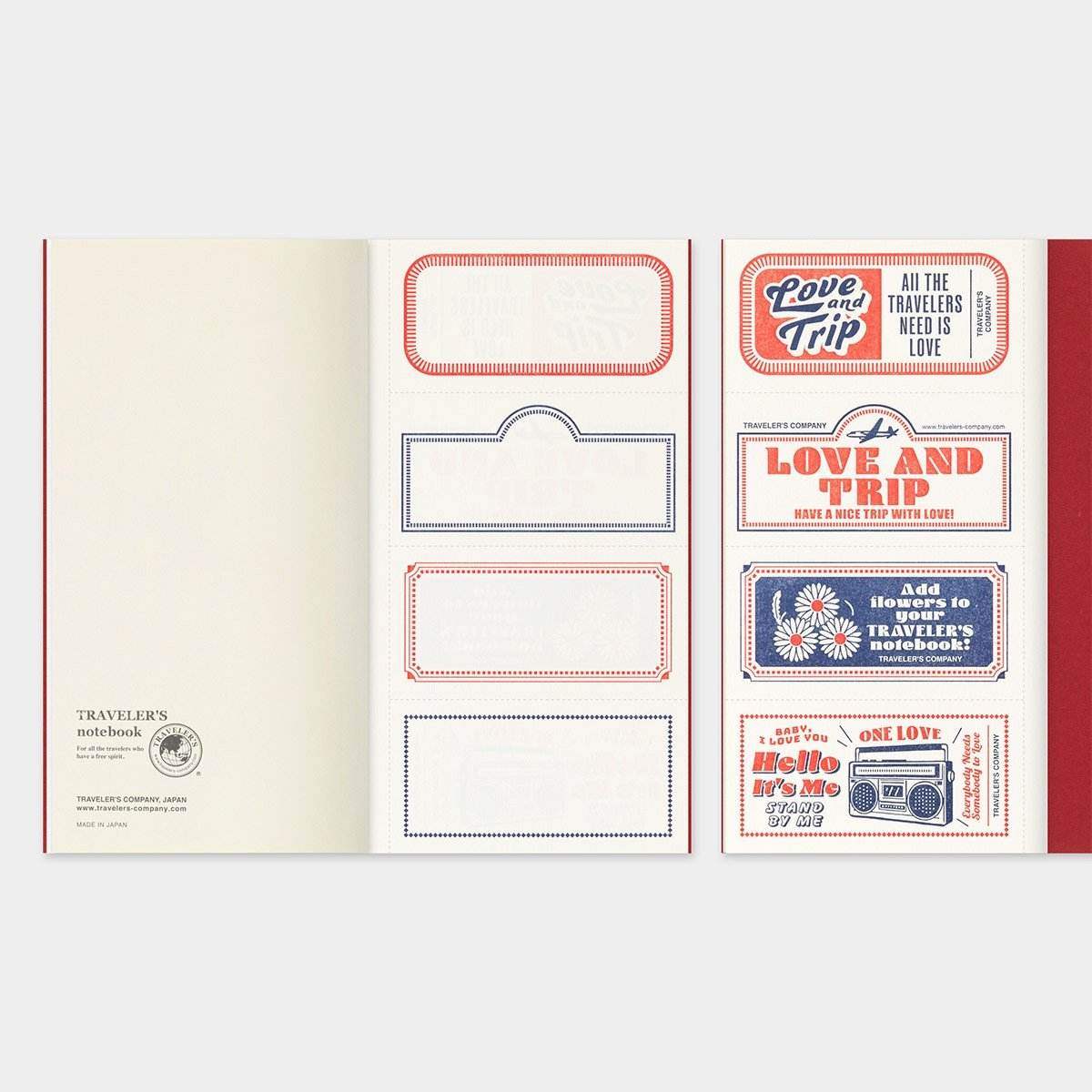 TRAVELER'S Refill Regular Size 003 Love & Trip - Blank - 24Papershop