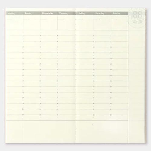 TRAVELER'S Refill Regular Size 018 - Free Week Diary - 24Papershop