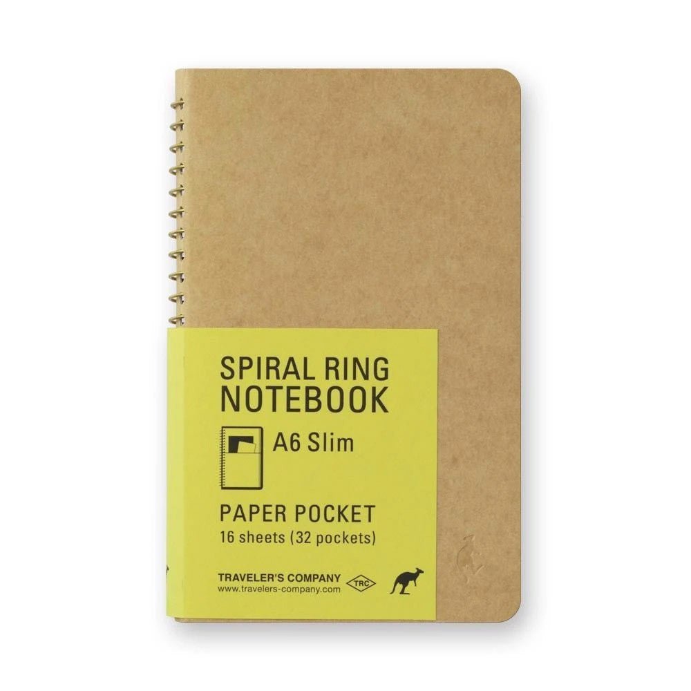 TRAVELER'S Spiral Ring Notebook A6 - Paper Pocket - 24Papershop