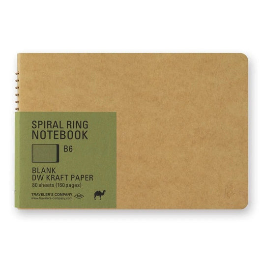 TRAVELER'S Spiral Ring Notebook B6 - Kraft Paper - 24Papershop