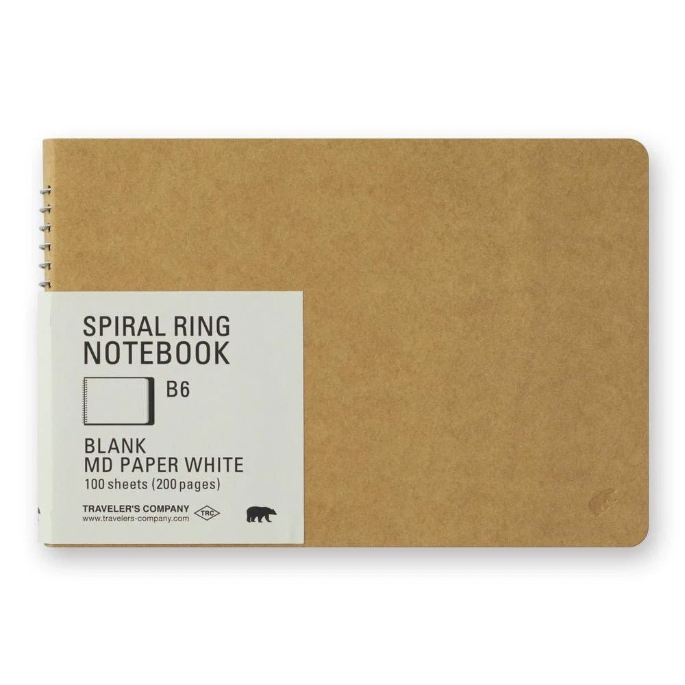 TRAVELER'S Spiral Ring Notebook B6 - White Paper - 24Papershop