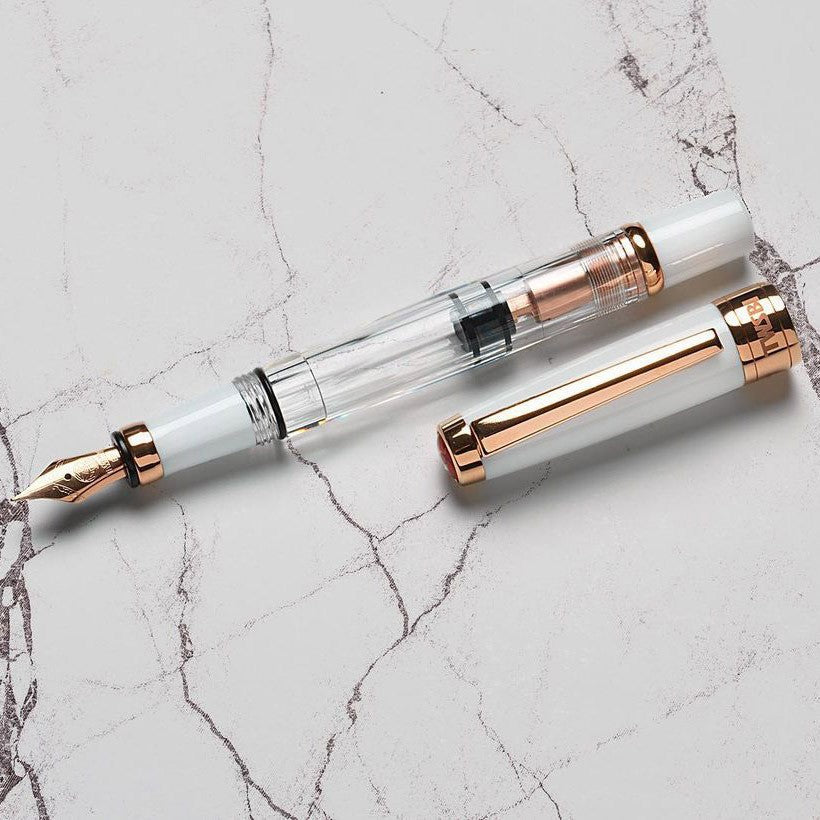 TWSBi Diamond 580 Fountain Pen White RoseGold II - Extra Fine - 24Papershop