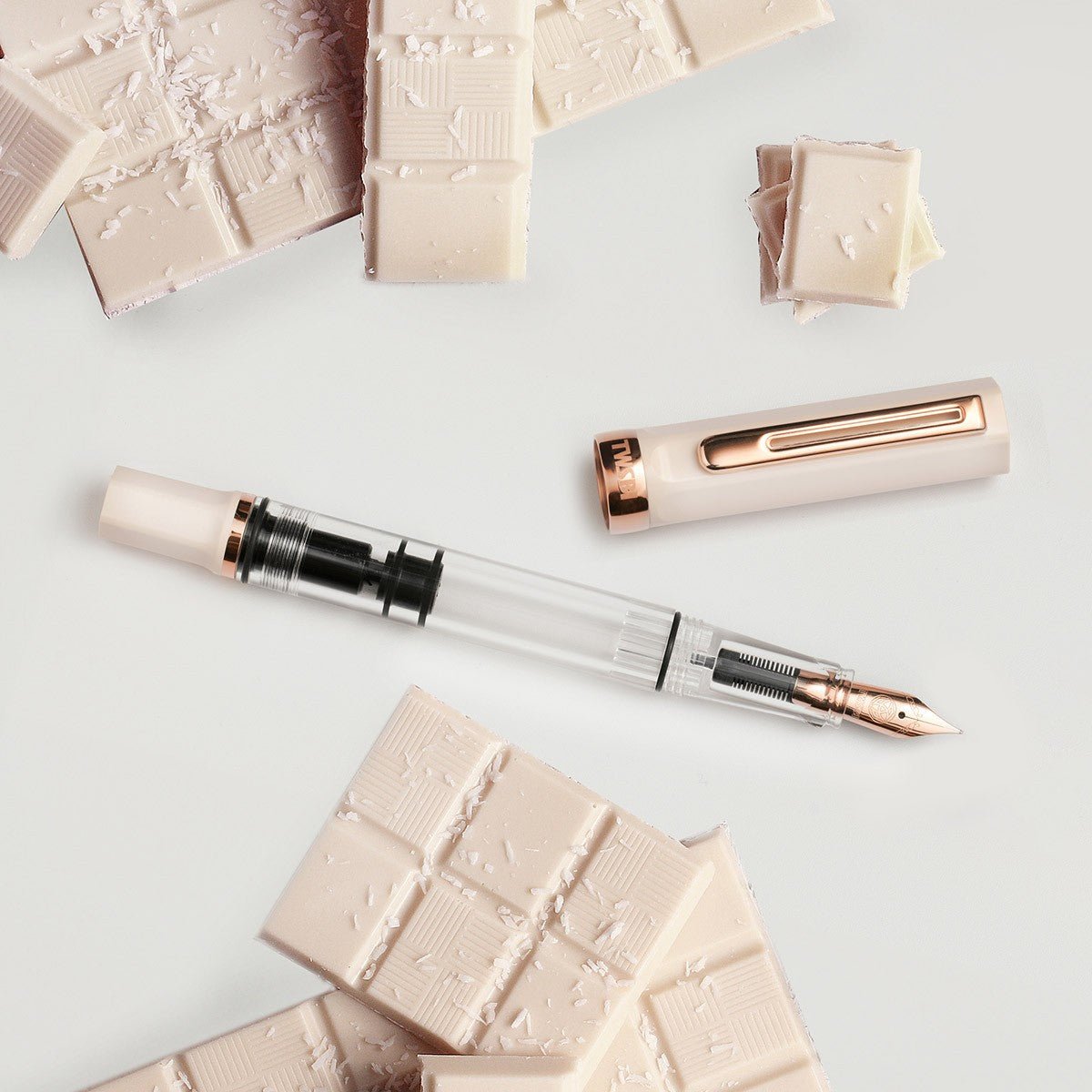 TWSBI Eco Fountain Pen Creme with Rose Gold - Fine - 24Papershop