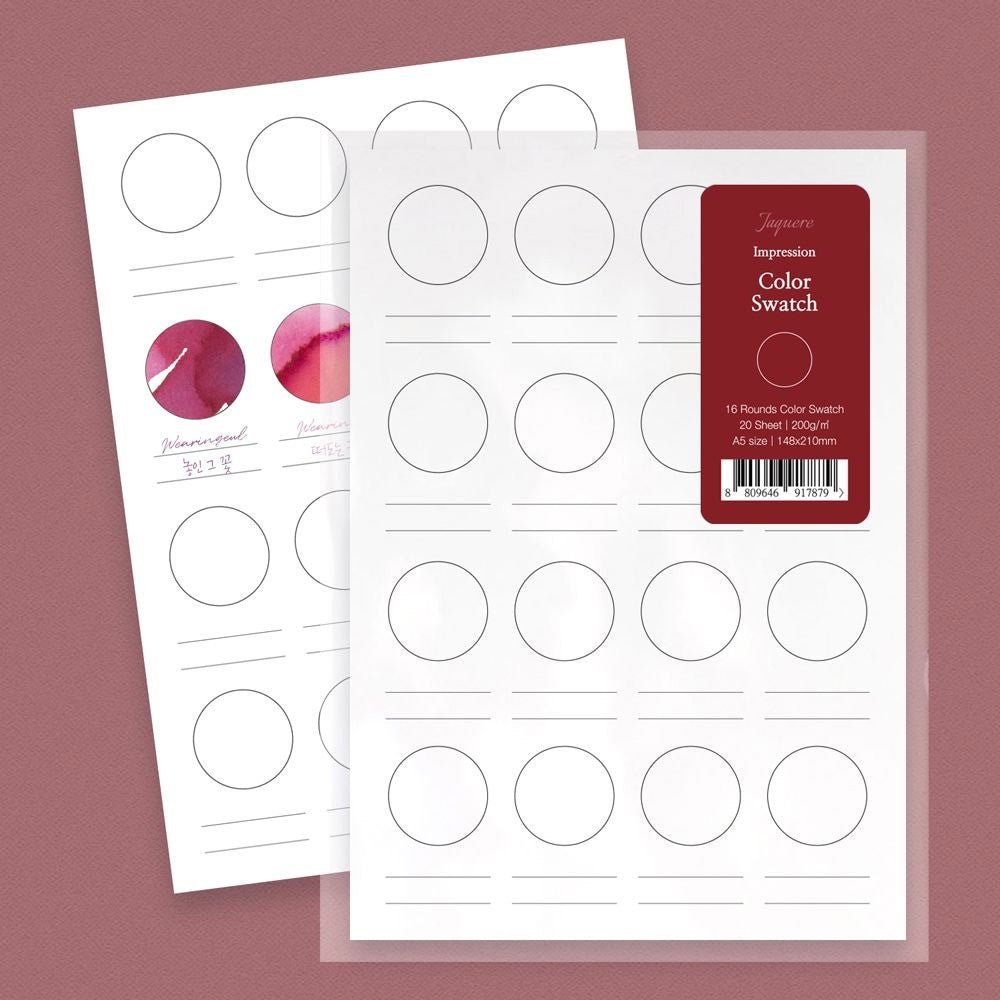 Wearingeul Ink Color Swatch Sheets - Rounds - 24Papershop