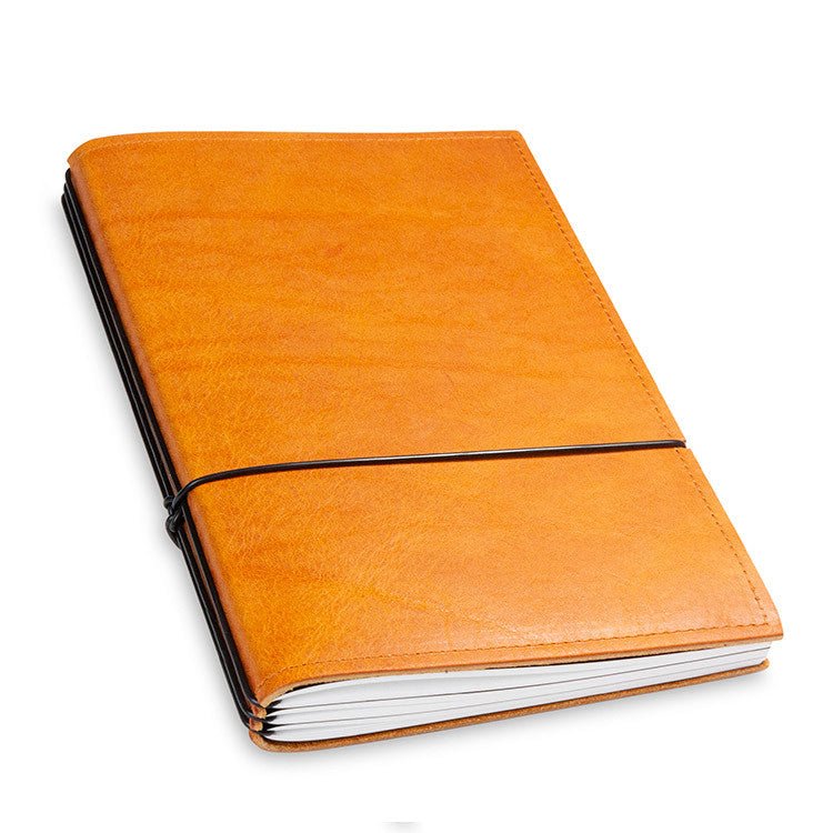 X17 Notebook A5 Leder Natur Cognac - 3 katernen - 24Papershop