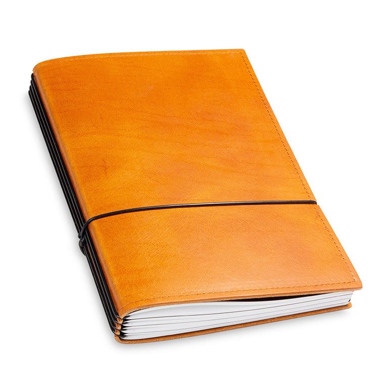 X17 Notebook A5 Leder Natur Cognac - 4 katernen - 24Papershop