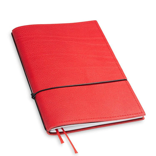 X17 Notebook A5 Leder Natur Rood - 1 katern - 24Papershop