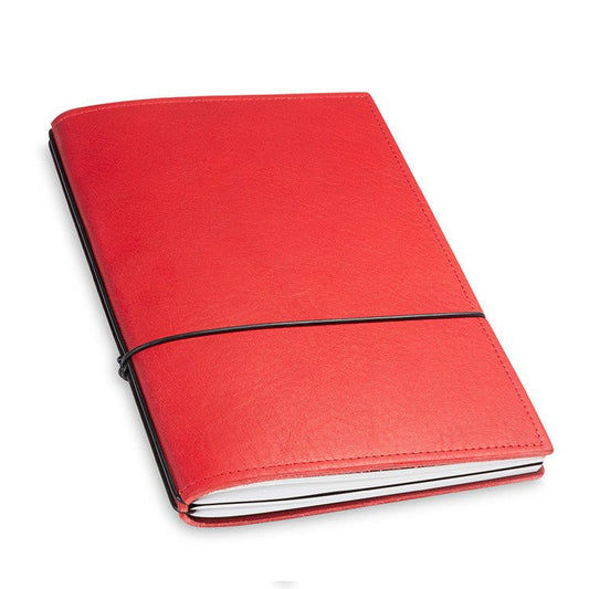 X17 Notebook A5 Leder Natur Rood - 2 katernen - 24Papershop