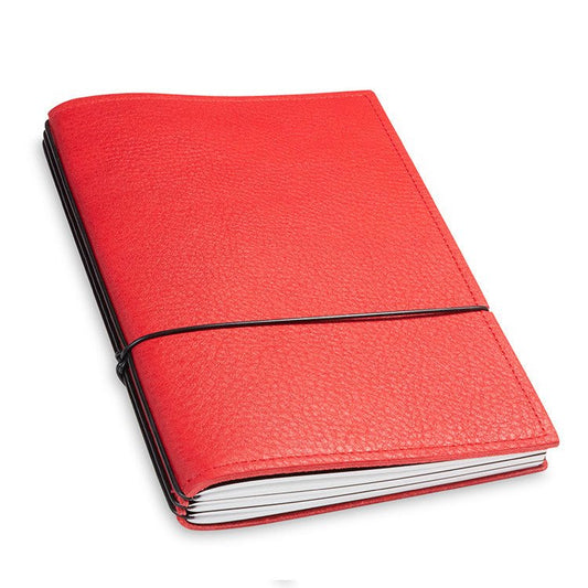 X17 Notebook A5 Leder Natur Rood - 3 katernen - 24Papershop