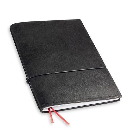 X17 Notebook A5 Leder Natur Zwart - 1 katern - 24Papershop