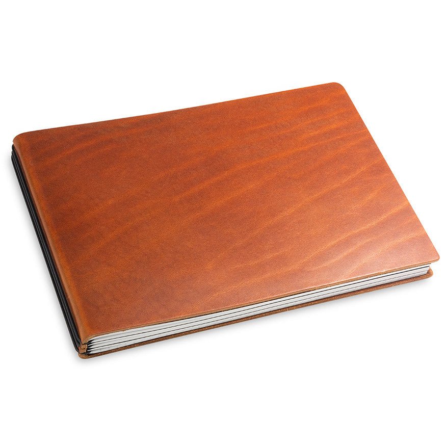 X17 Notebook A5+ Quer Leder Natur Brandy - 3 katern - 24Papershop