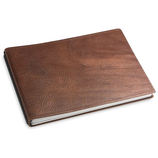 X17 Notebook A5+ Quer Leder Natur Kastanje - 3 katern - 24Papershop