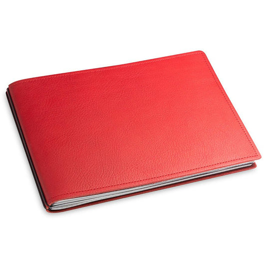 X17 Notebook A5+ Quer Leder Natur Rood - 2 katern - 24Papershop