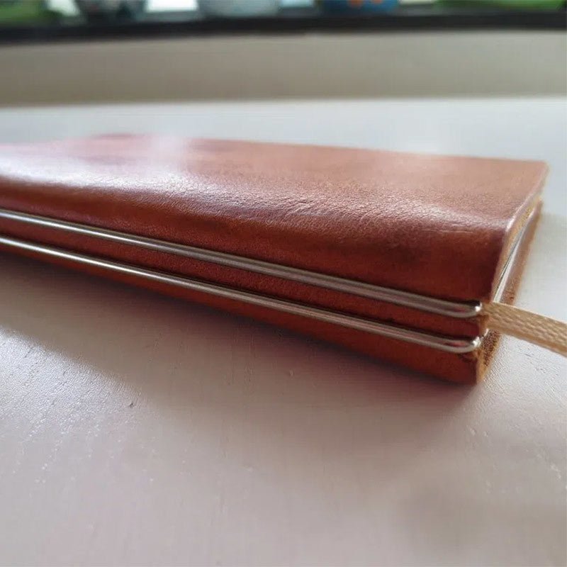 X17 Notebook A6 Leder Natur Cognac - 2 katernen - 24Papershop