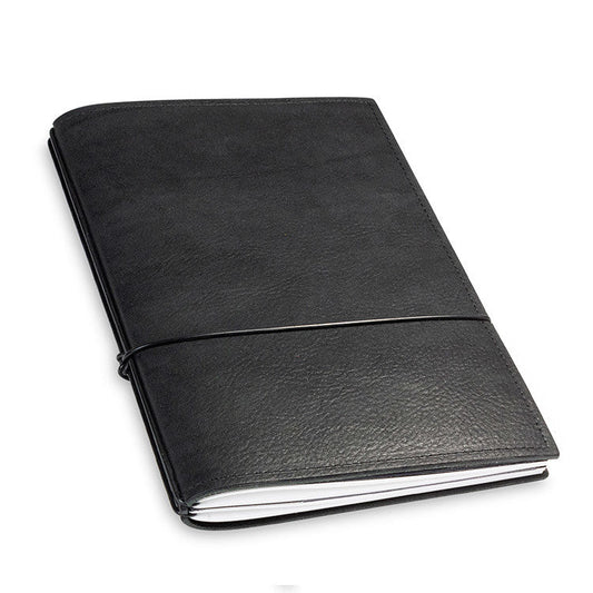 X17 Notebook A6 Leder Natur Zwart - 2 katernen - 24Papershop