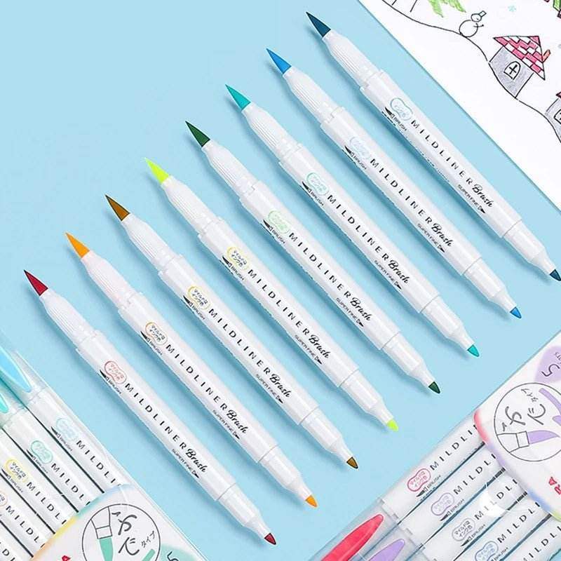 Zebra Mildliner Twin Brush Bright Colors - Set van 5 - 24Papershop