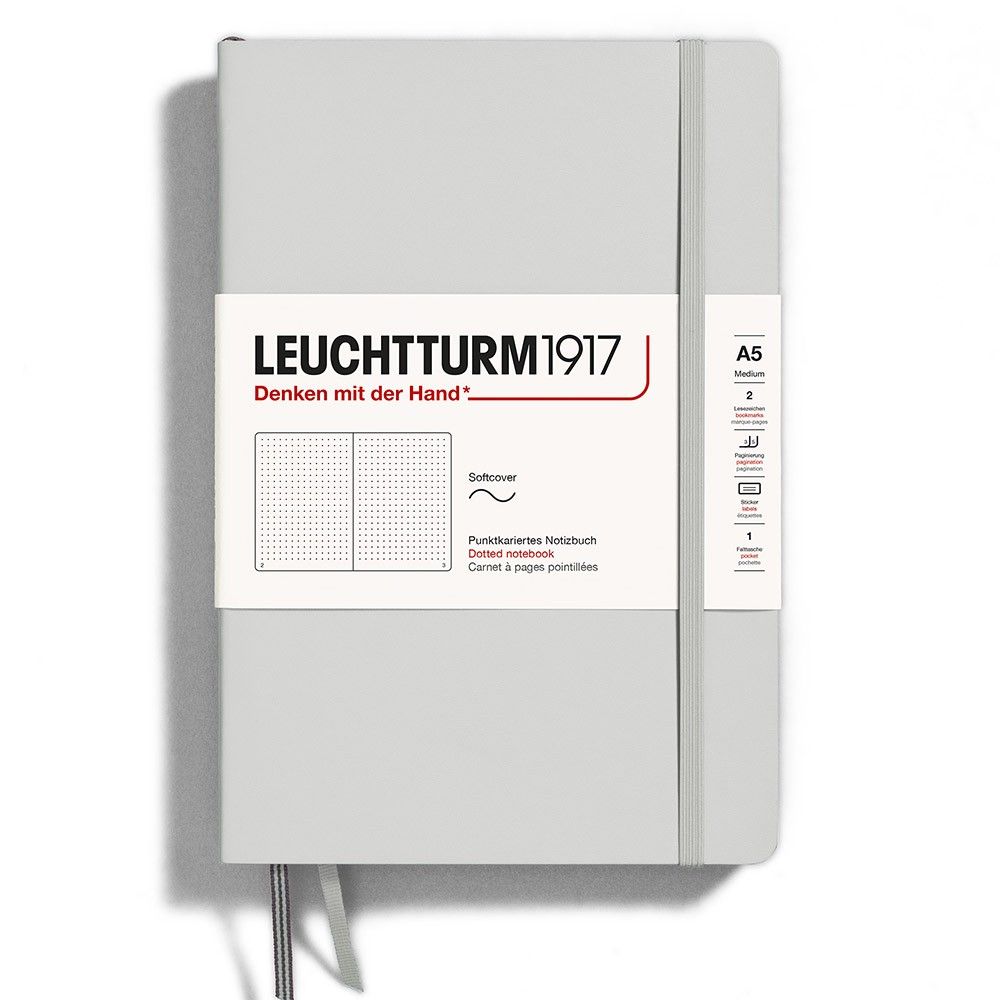 Turbine Ster eindpunt Leuchtturm1917 Medium A5 Notitieboek Soft Cover Light Grey - Dotted |  24Papershop