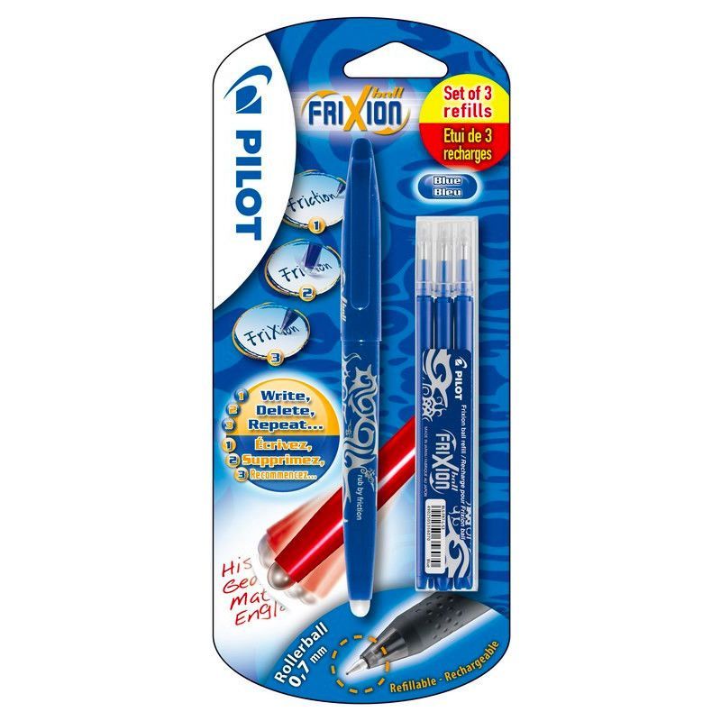 Recharge Frixion Ball & Clicker 0.7mm, set de 6 pièces - Bleu (Blister)