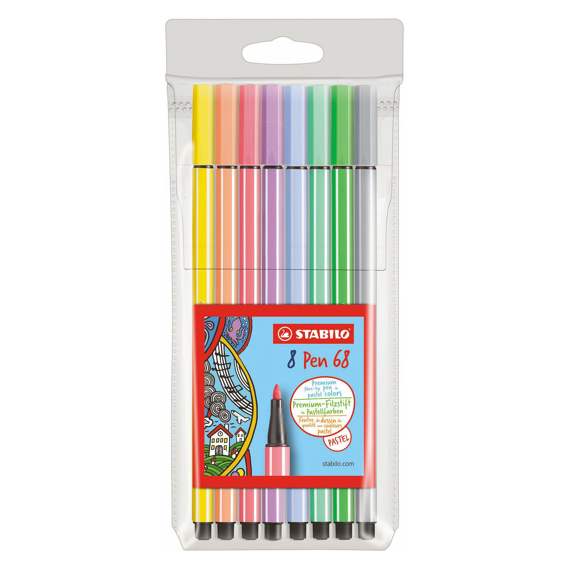 veeg Pygmalion Vervloekt Stabilo Pen 68 Pastel Viltstiften - Etui 8 stuks | 24Papershop